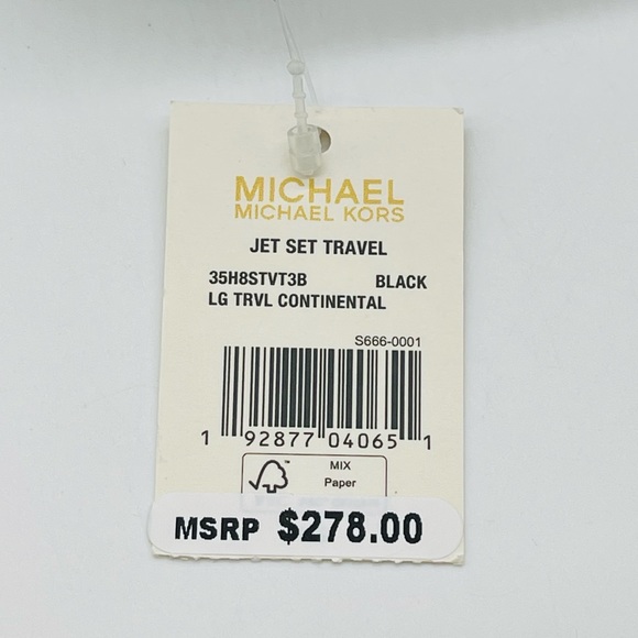 Michael Kors Large Continental Wallet Wristlet Black - Picture 7 of 7